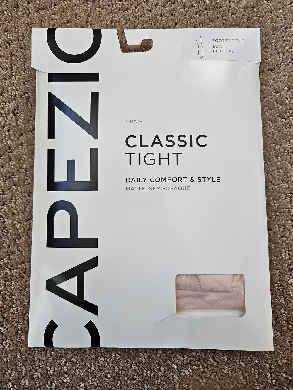 Brand New - NWT size adult L/XL CAPEZIO Classic Tight Footed - BalletPink